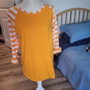 Ruffle Girl Striped Sleeved Top